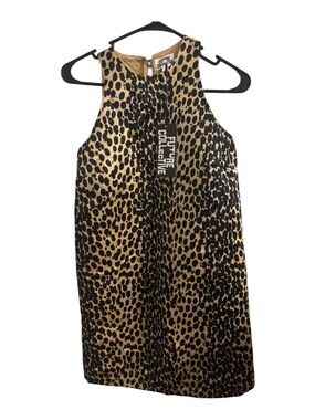 Future Collective Leopard Print Mini Dress in Tan and Black